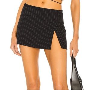 Miaou micro mini skirt. Black and gray pinstripes. Never worn. Size M